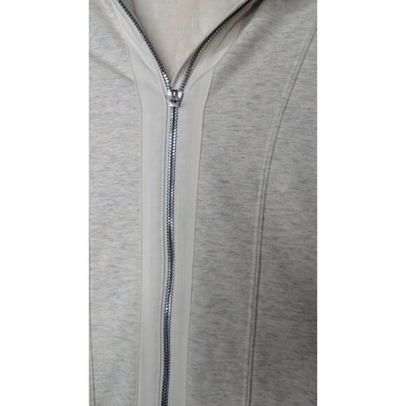 Athleta Luxe Victory fur lined hoodie jacket ivory pockets size extra small - Picture 6 of 11